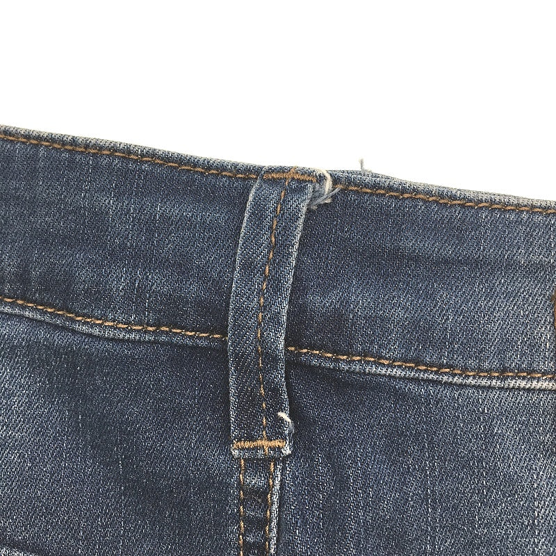 Mavi Blue Midi Denim Skirt Front Split Zip-Up Button Closure Ladies Size Medium