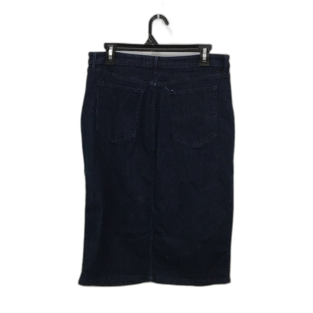 Banana Republic Navy Blue Midi Denim Skirt Button Up Ladies Size US 10