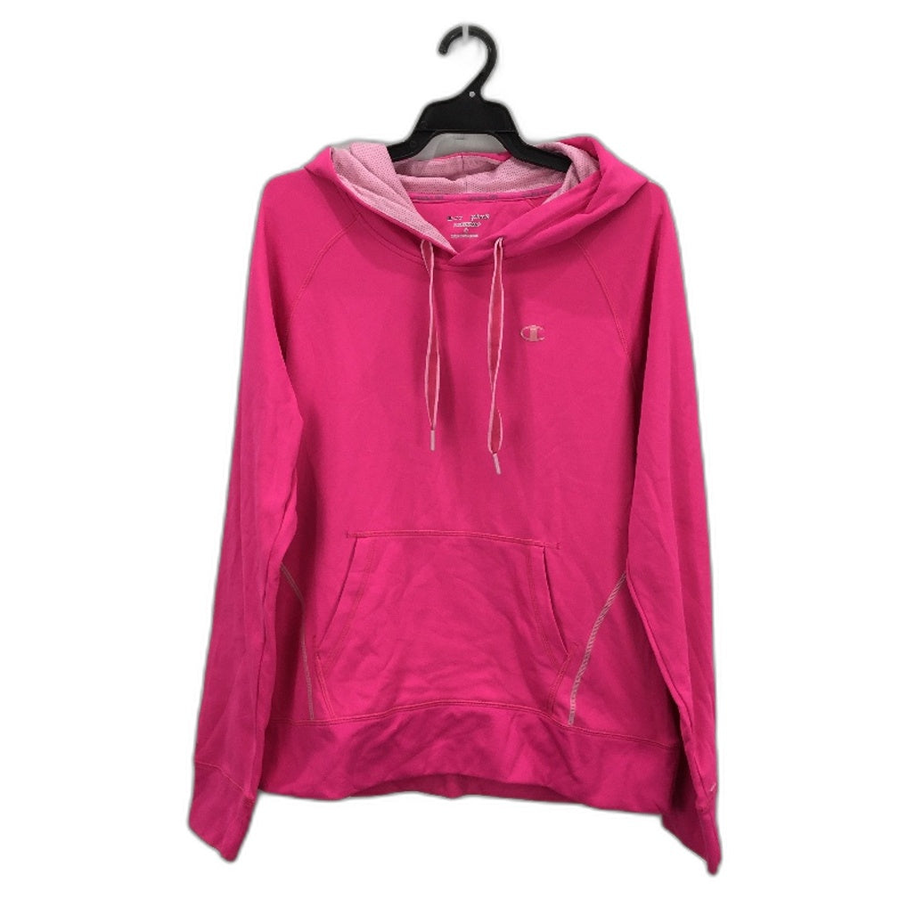 Champion Bright Pink Hooded Sports Jumper Mesh Inner-Hood Ladies Size Small