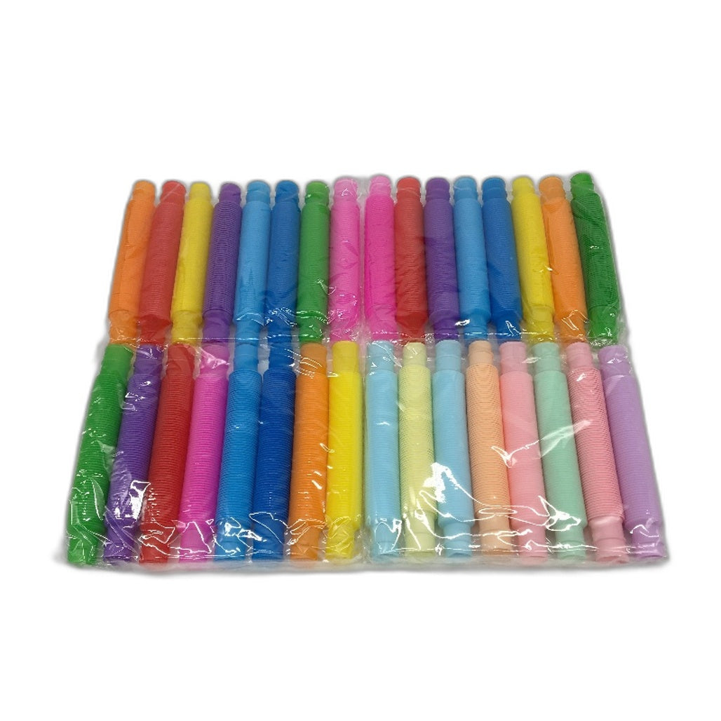 32 Pcs Pop Tubes Sensory Fidget Toys For Kids & Adults Multiple Colours NEW