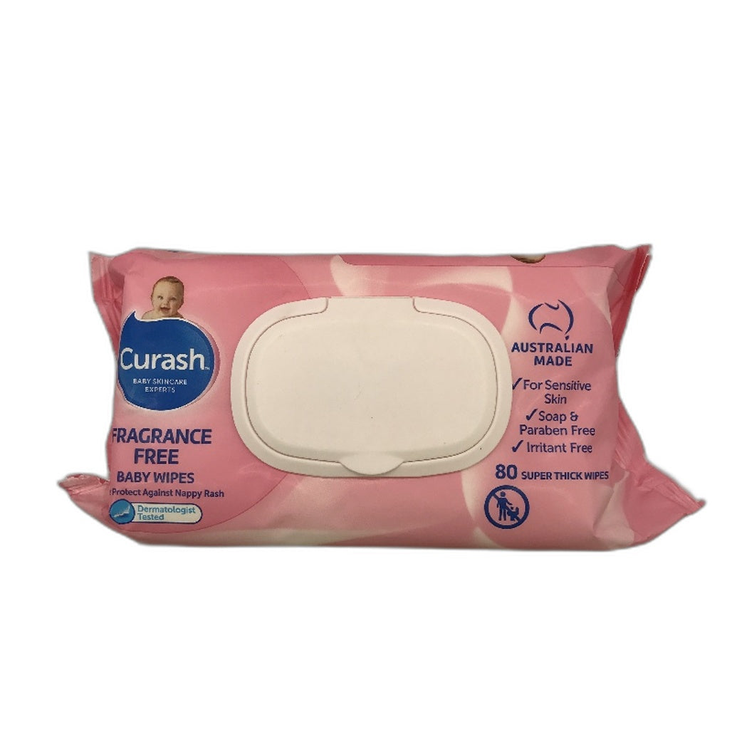Curash Fragrance Free Super Thick Sensitive Skin Baby Wipes 8x80 Value Pack NEW