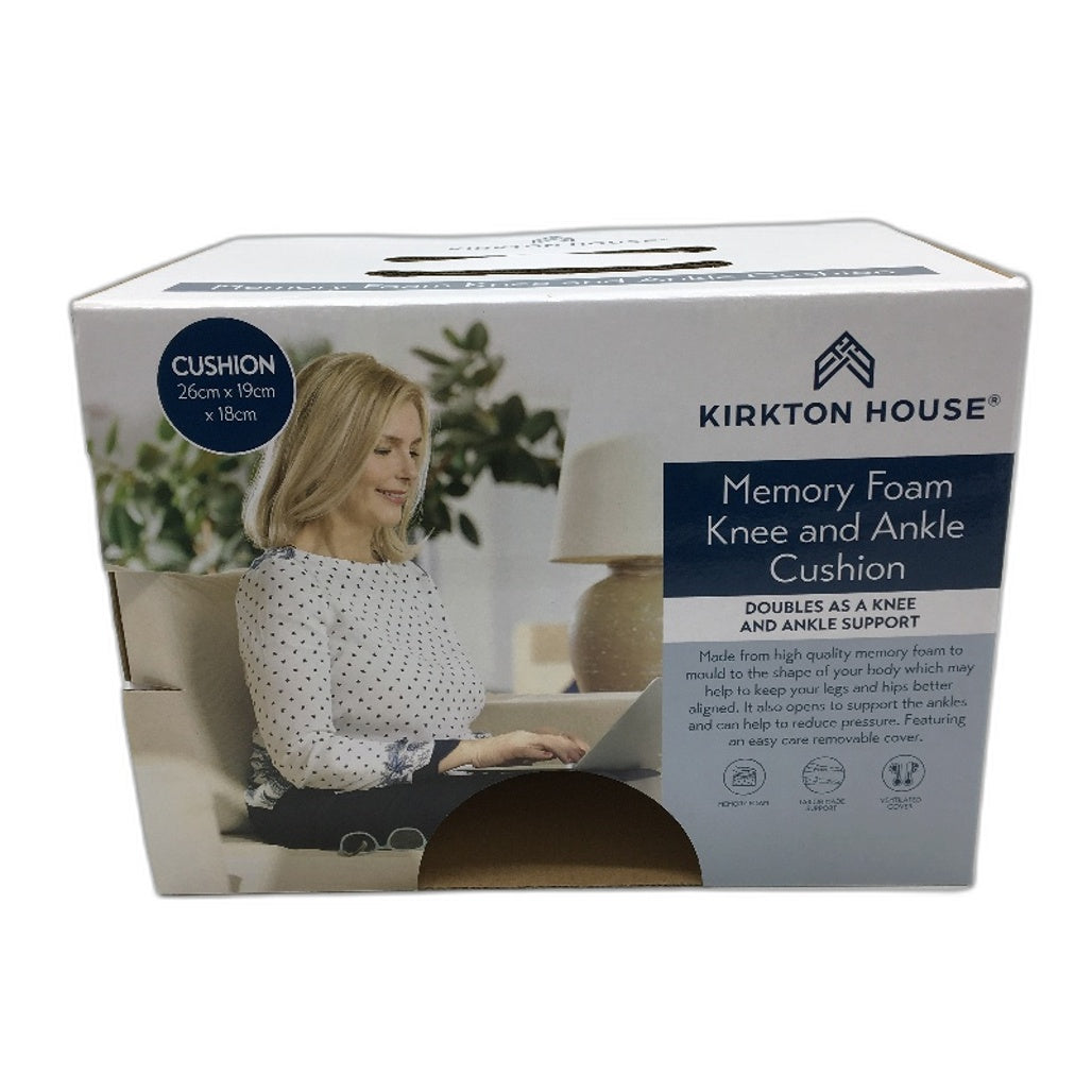 Kirkton House White Memory Foam Knee & Ankle Support Cushion NEW