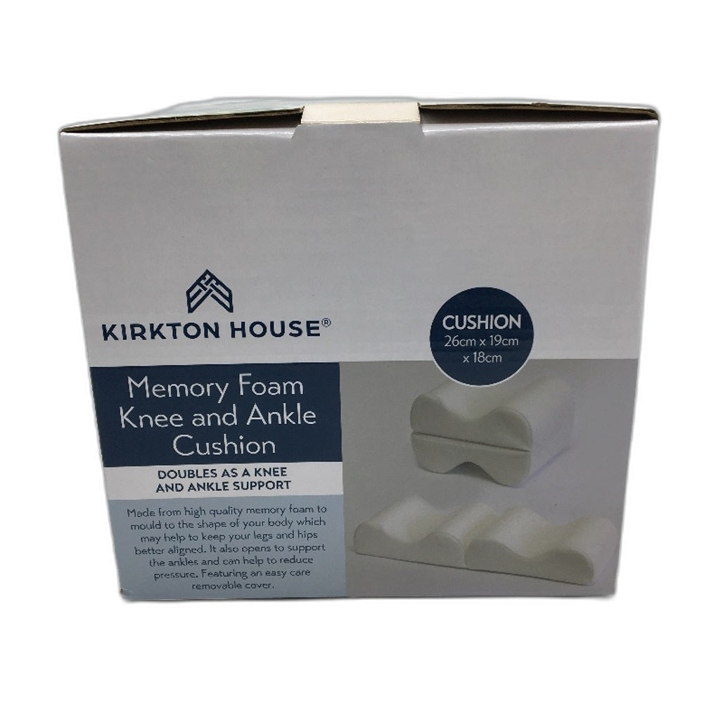 Kirkton House White Memory Foam Knee & Ankle Support Cushion NEW