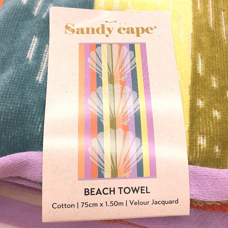 Sandy Cape 2 Pack Seashell & 'Love' Design Pattern Velour Jacquard Towels NEW