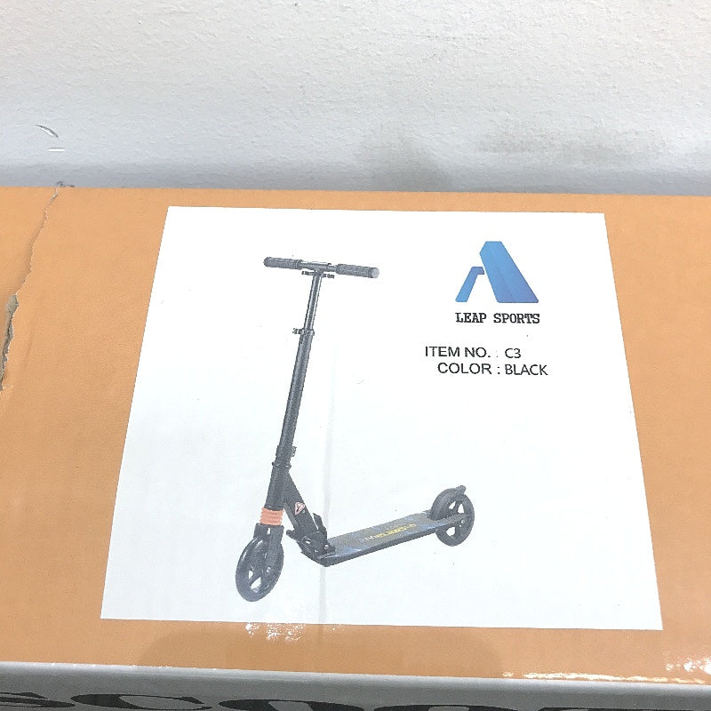 Leap Sports Kids' Lightweight Foldable Aluminum Black Push Kick Scooter DEMO