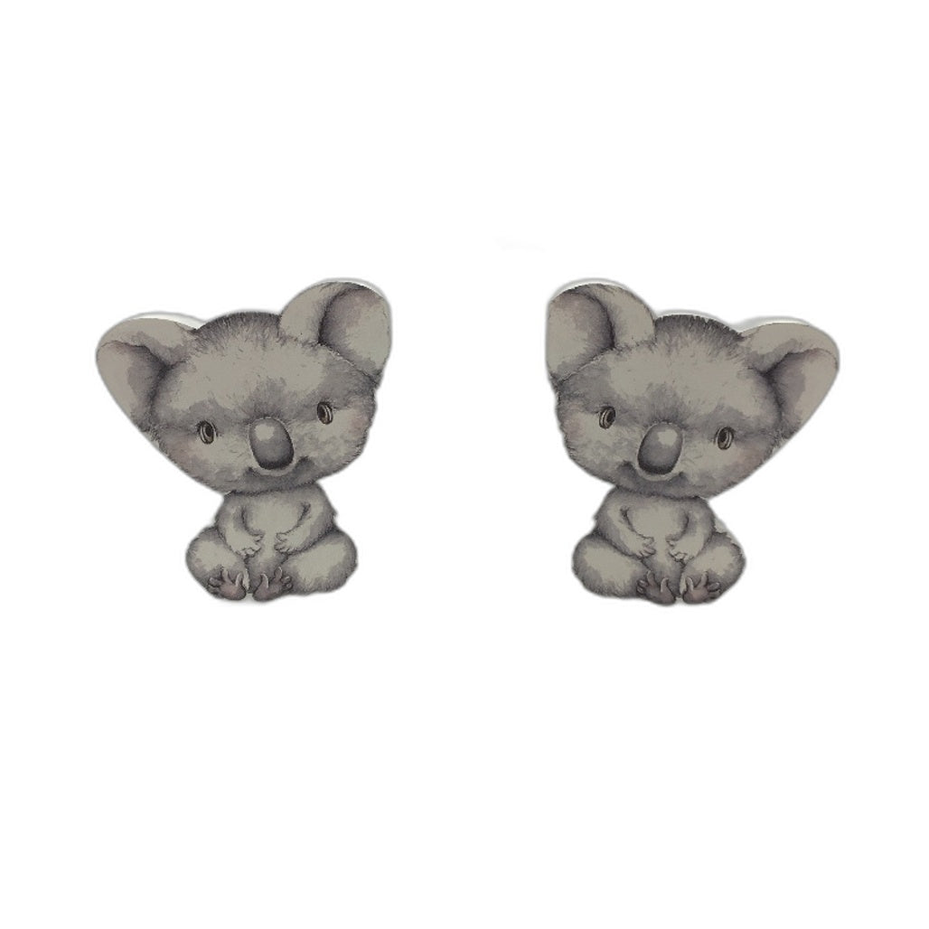 Kelly Lane Art 1 Piece Koala Baby Joeys Wooden Bookend Pair 16x14x10cm NEW