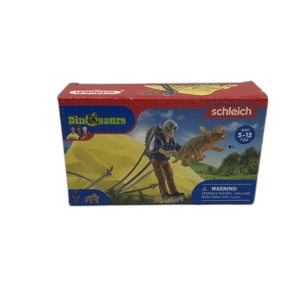 Schleich 2022 41471 Parachute Rescue Triceratops Figure Play Set NEW