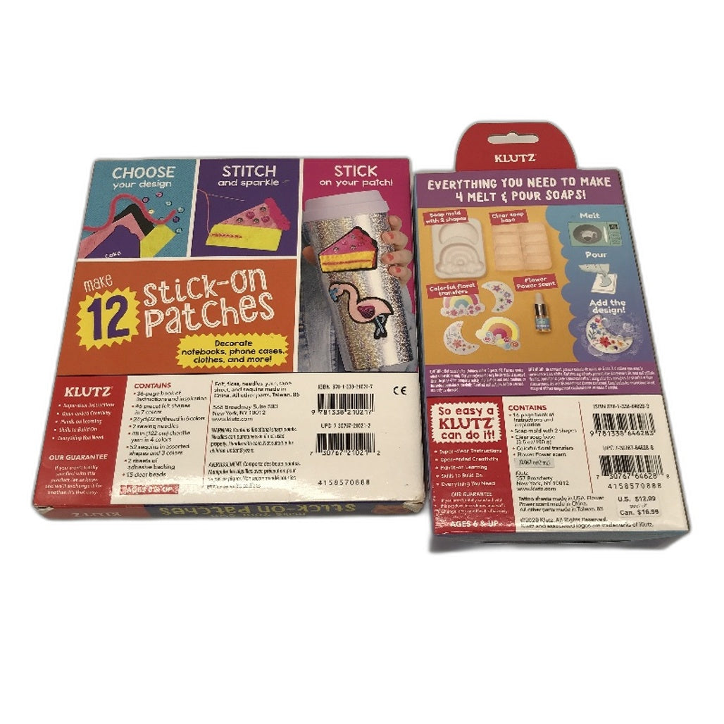 KLUTZ 2 Pack Make Your Own Stick On Patches & Rainbow Daydream Soap NEW