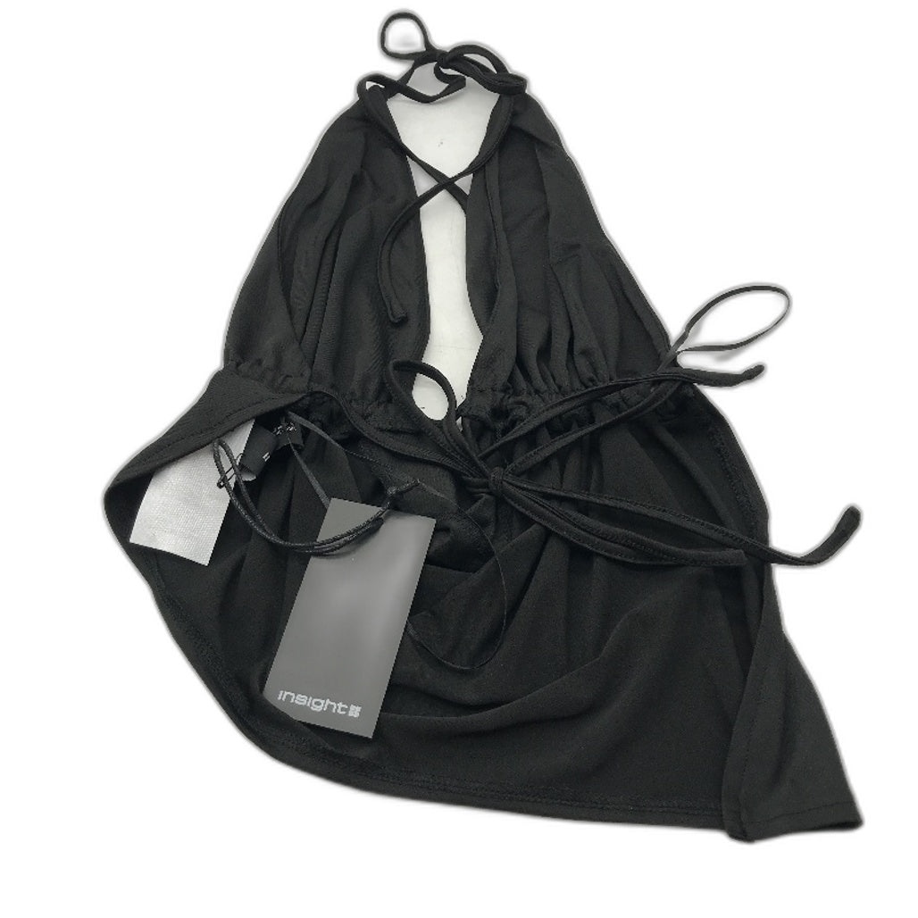 Insight Black Strappy Ruched Cowl Halter Top Ladies Size XS NEW