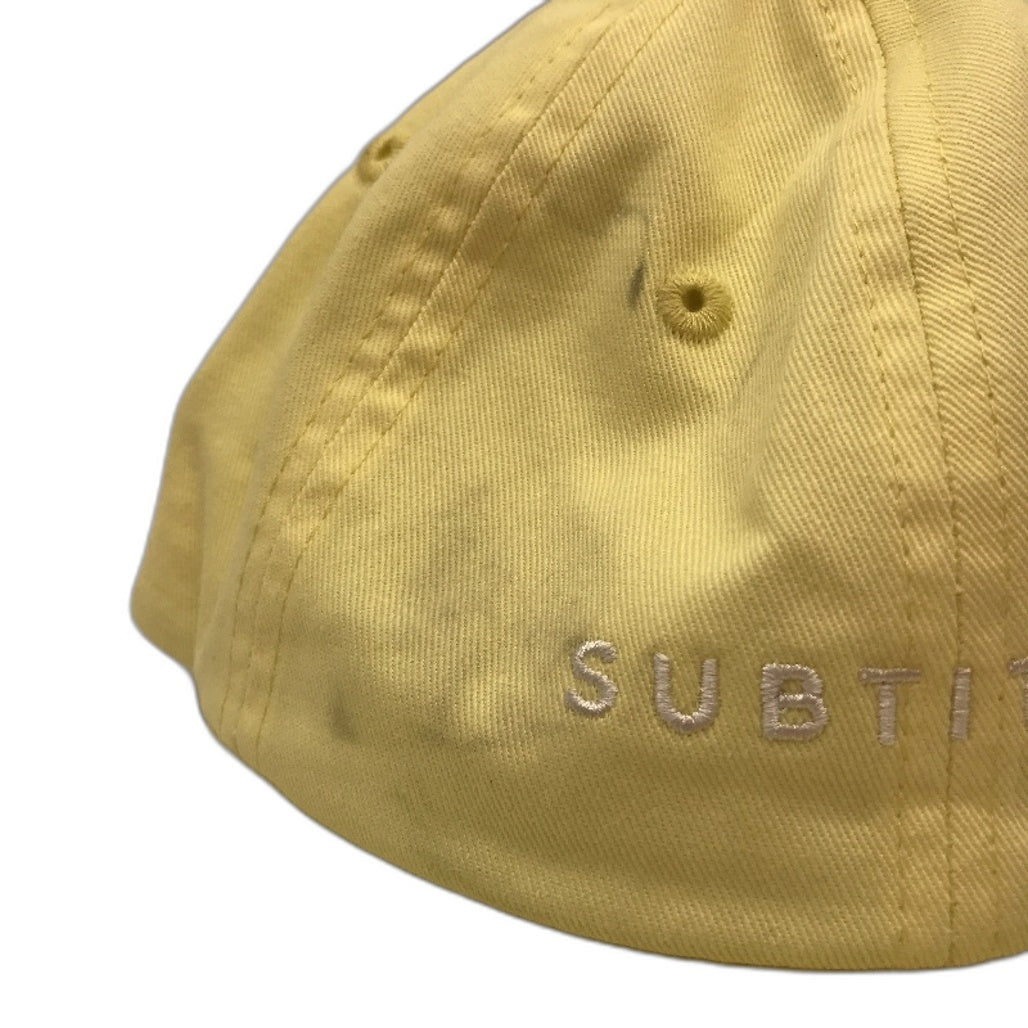 Subtitled Bright Yellow Logo Stonewashed Classic Style Cap OSFM NEW