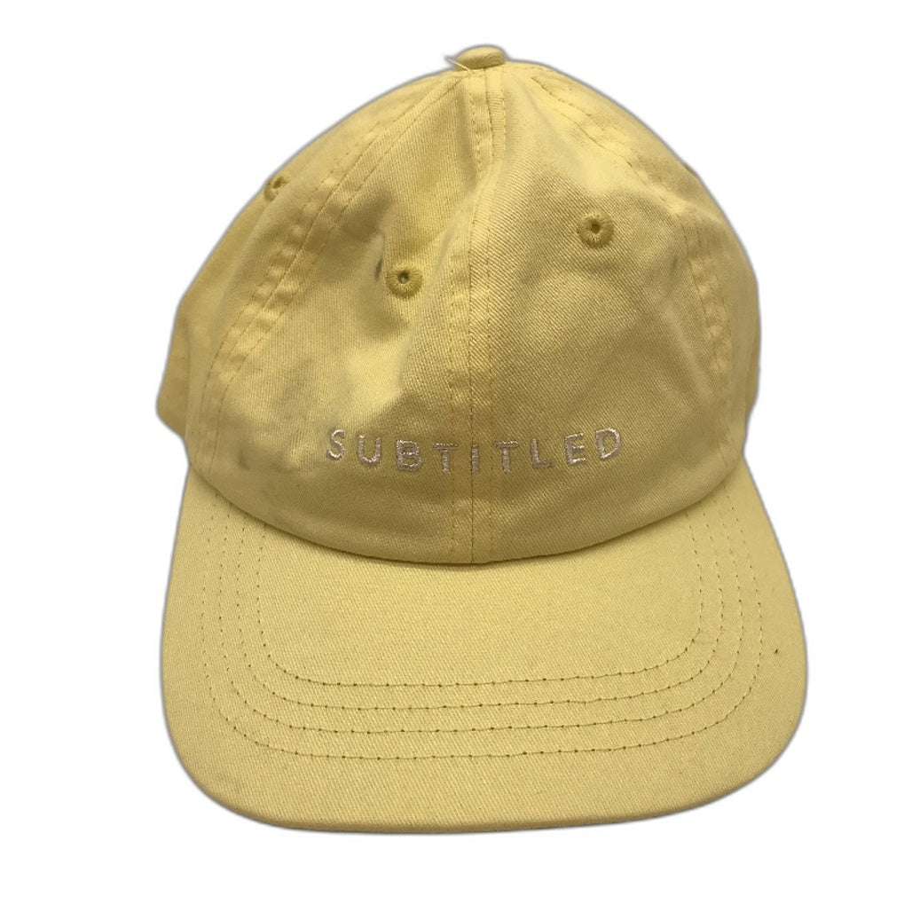 Subtitled Bright Yellow Logo Stonewashed Classic Style Cap OSFM NEW