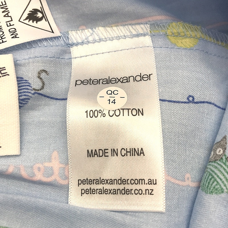 Peter Alexander Light Blue Cat Children's Pyjama Boxers Shorts Size Junior 3 NEW