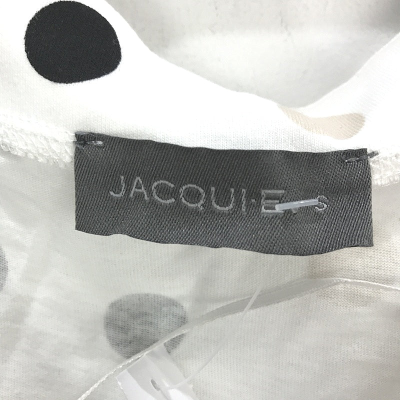 Jacqui E Tan & Black Spotted Short Cuffed Sleeve Tee Ladies Size Small NEW