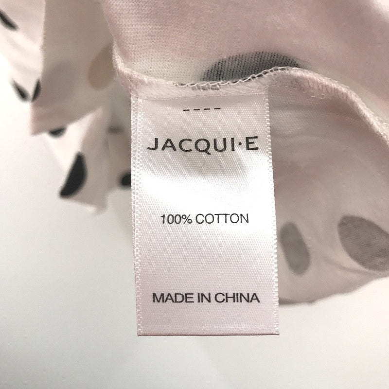 Jacqui E Tan & Black Spotted Short Cuffed Sleeve Tee Ladies Size Small NEW