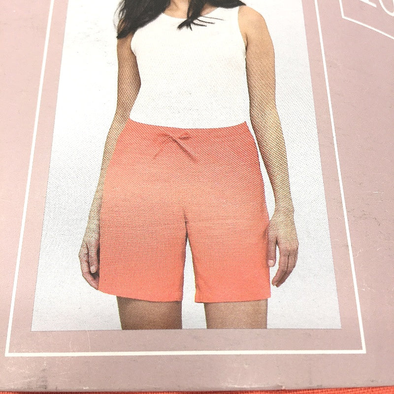 Serra Linen Blend Coral Elastic Waisted Shorts Ladies Size 10 NEW