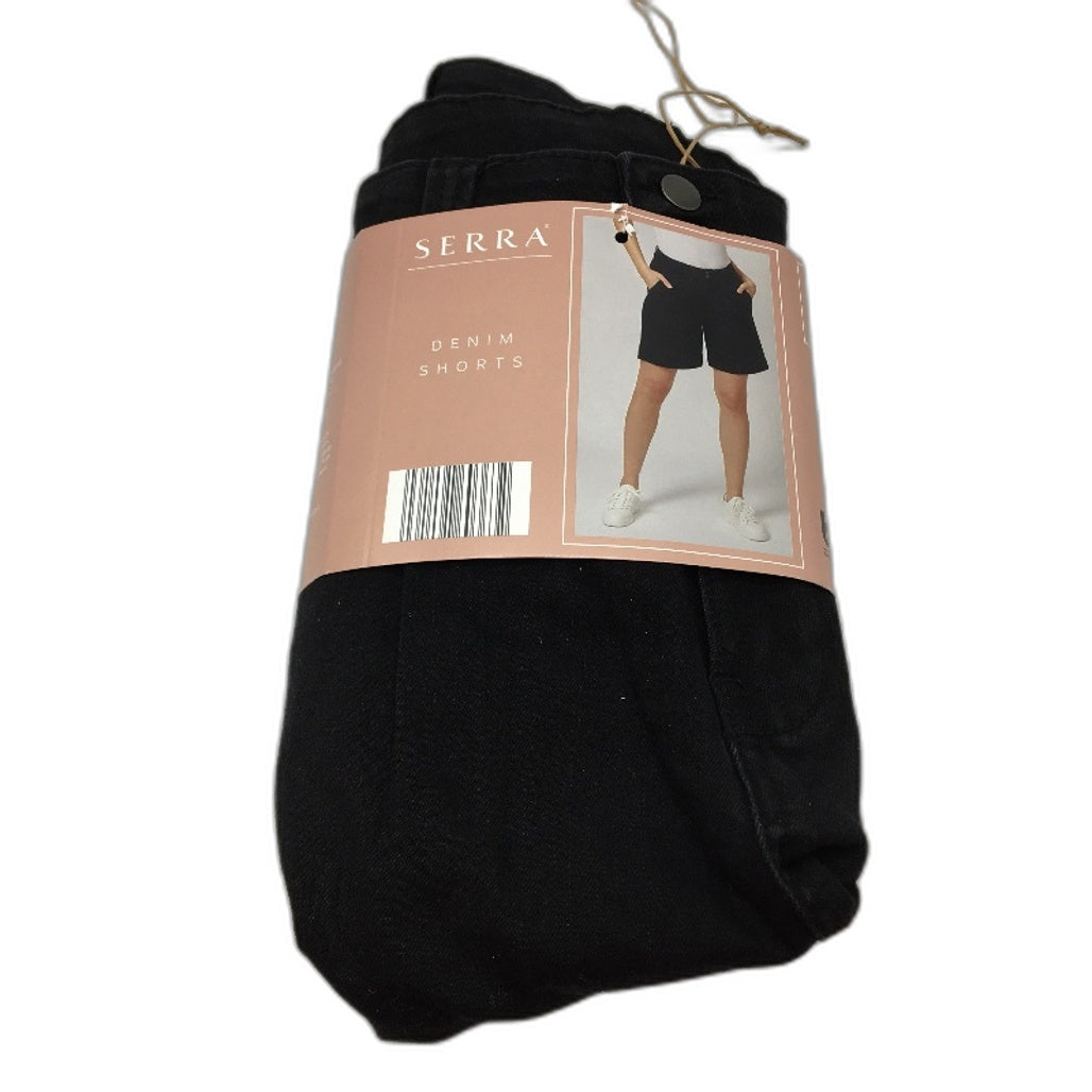 Serra Black Ckassic Style Double Button Stylish Denim Shorts Ladies Size 16 NEW