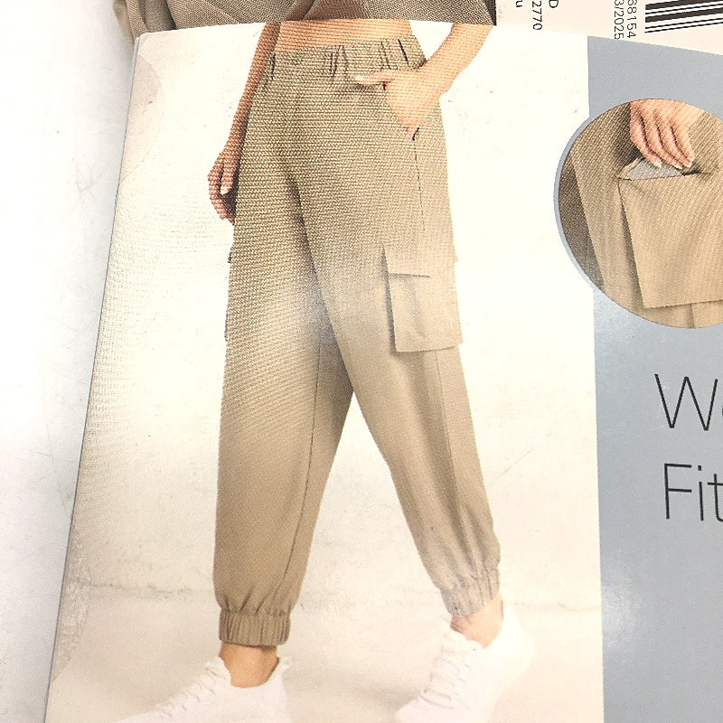 Crane Performance Beige Side Pocket Fitness Jogger Pants Ladies Size XS NEW