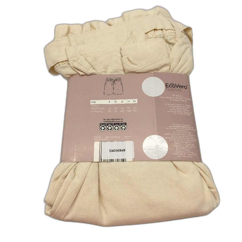 Serra Womens Cream Linen Blend Belted Waist Shorts Ladies Size 12 NEW