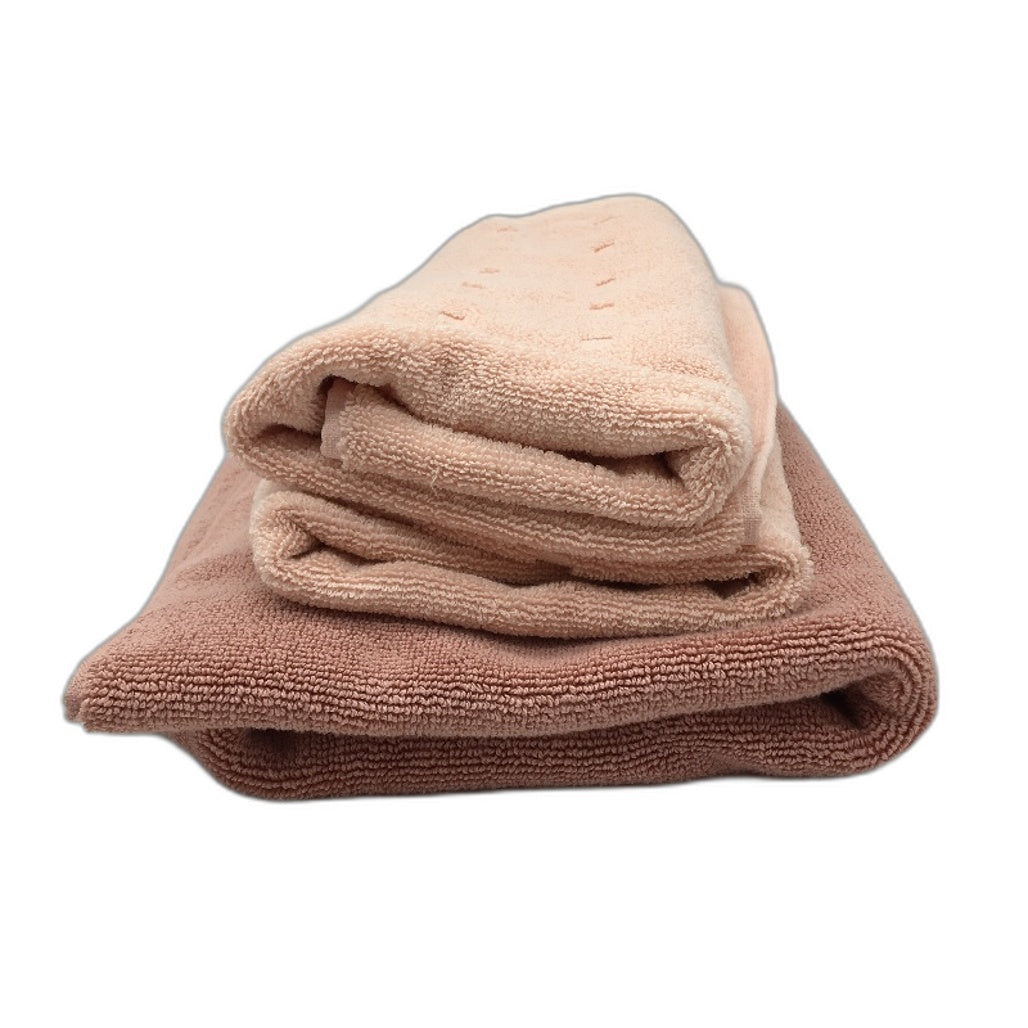 Kirkton House 3pc Assorted Cotton Pink Hand Towels and Bath Mat NEW