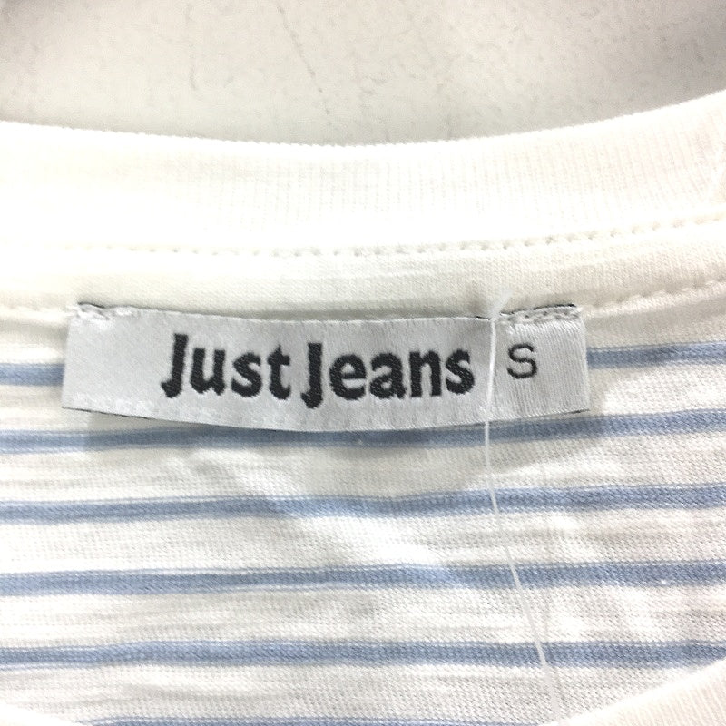 Just Jeans Freya Blue and White Striped Lace Cotton Tee Ladies Size Small NEW