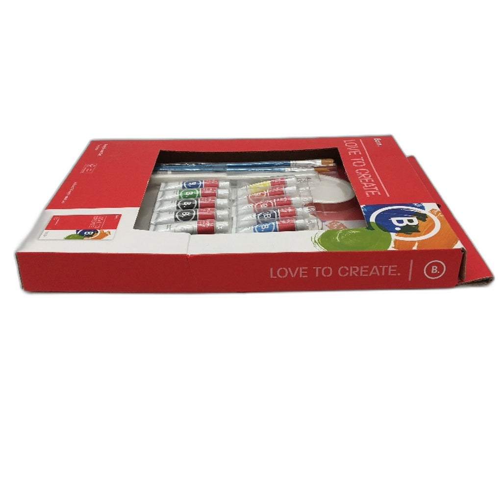 Born 16 Piece Acrylic Art Set With Brushes, Paint & More NEW