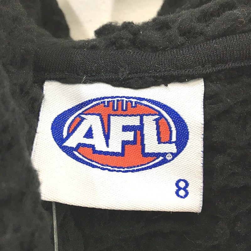 AFL Essendon Bombers Black Fluffy Hooded Pullover Jumper Youth Size 8 NEW