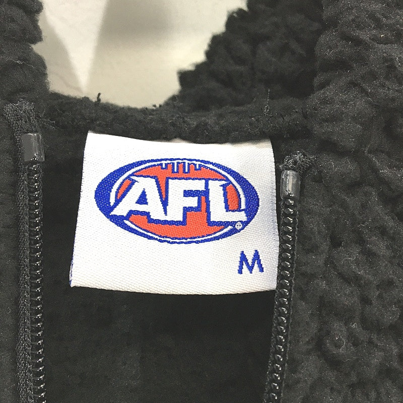 AFL Essendon Bombers Black Fluffy Hooded Quarter Zip Pullover Unisex Size M NEW