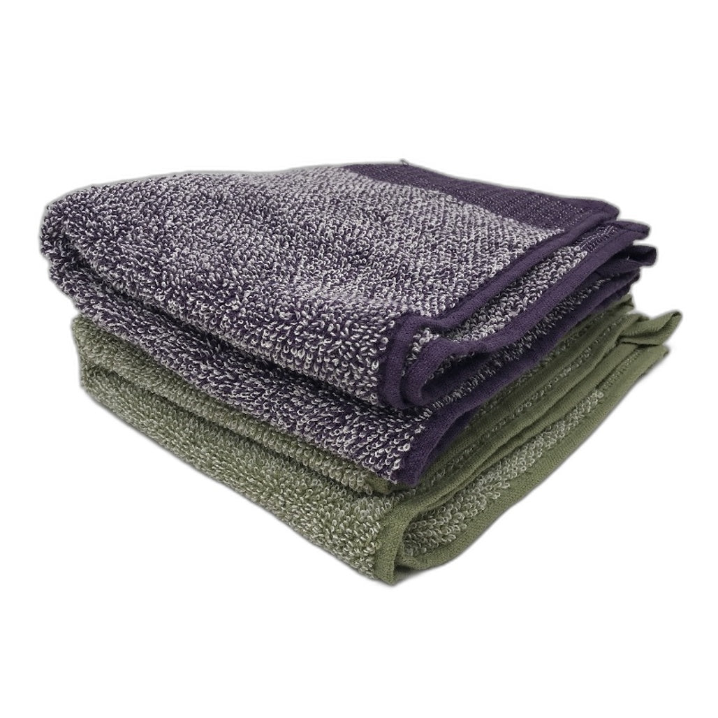 Kirkton House 2x Charcoal Infused Purple Green Fitness Gym Towels 40 x 90cm NEW