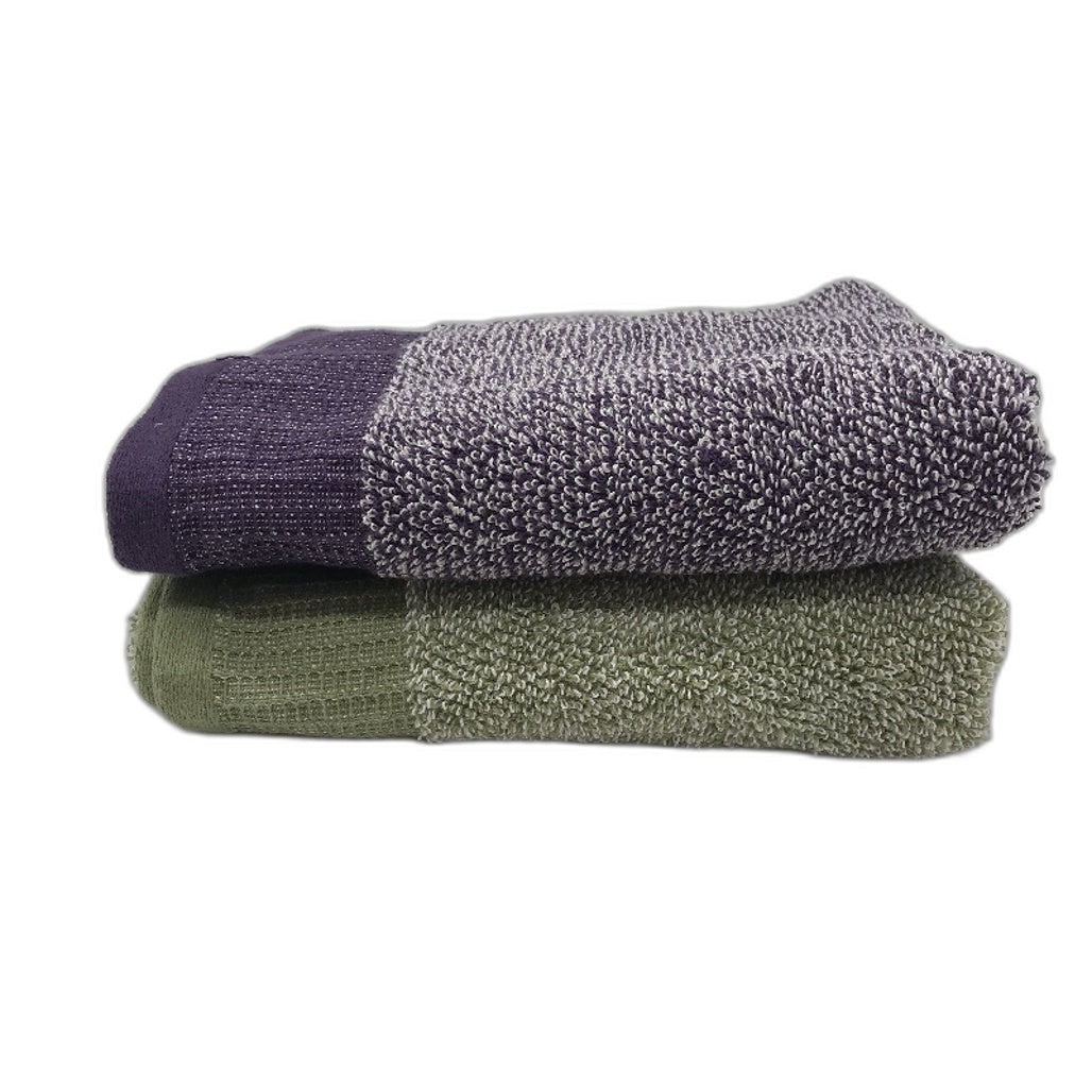 Kirkton House 2x Charcoal Infused Purple Green Fitness Gym Towels 40 x 90cm NEW
