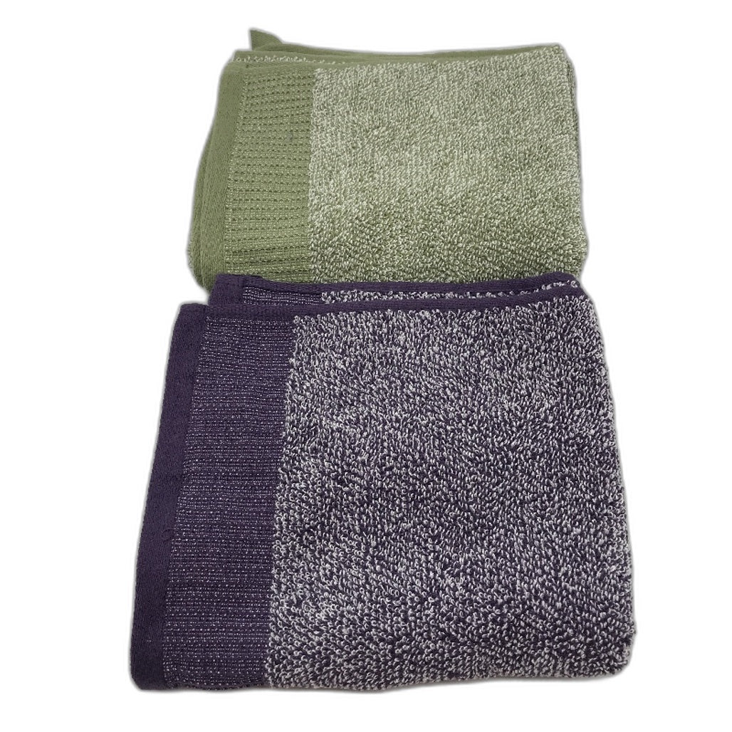 Kirkton House 2x Charcoal Infused Purple Green Fitness Gym Towels 40 x 90cm NEW
