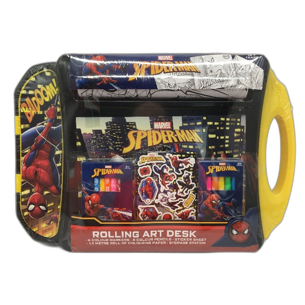 Hunter Leisure Marvel Spider-Man Rolling Art Desk Inc 15m Paper Roll NEW