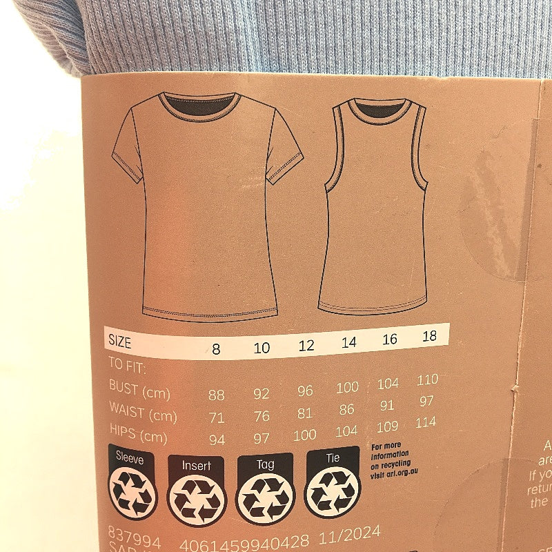 Serra 2 Pcs Blue & Black Cotton Blend Tee & Singlet Set Pack Ladies Size 10 NEW