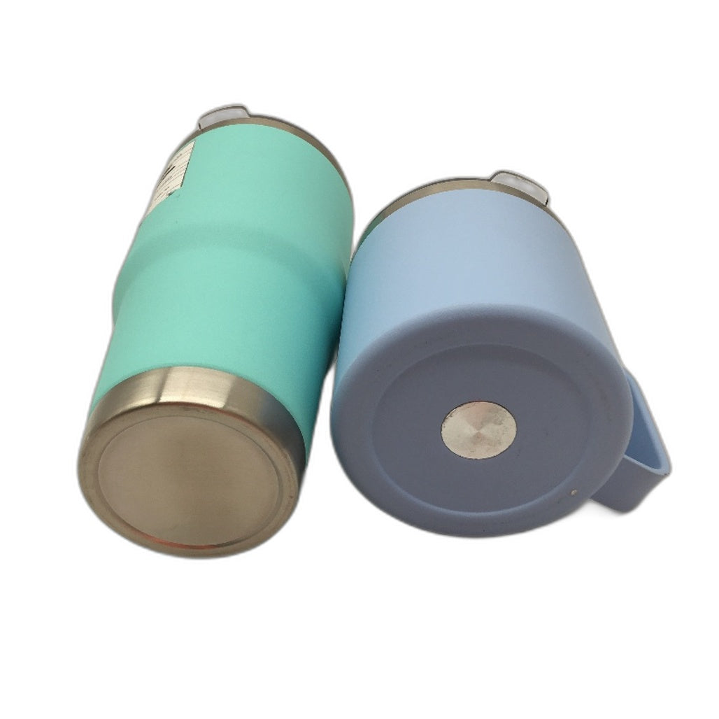 2 Pack Large Aqua Tumbler With Lid & Blue Double Walled Travel Mug With Lid