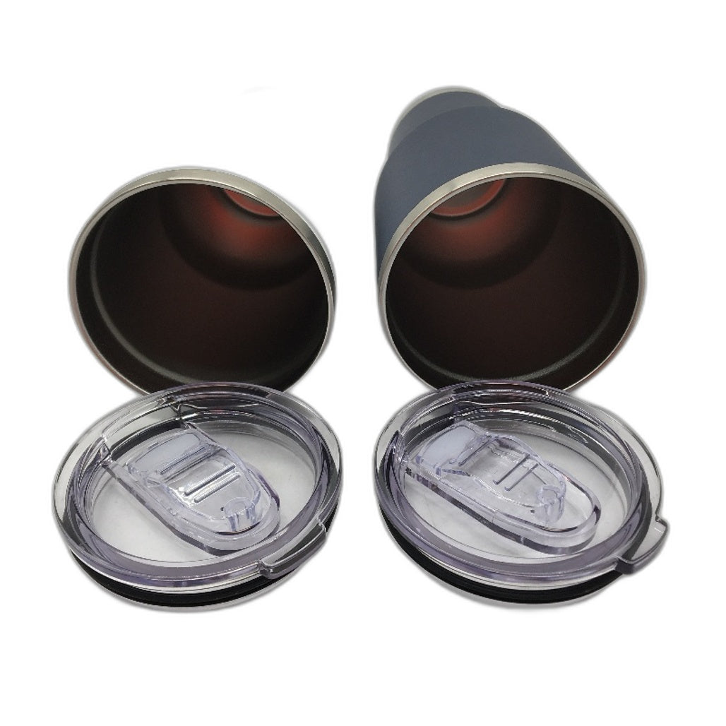 2 Pack Navy & White Large Travel Tumblers With Lid NEW Sample