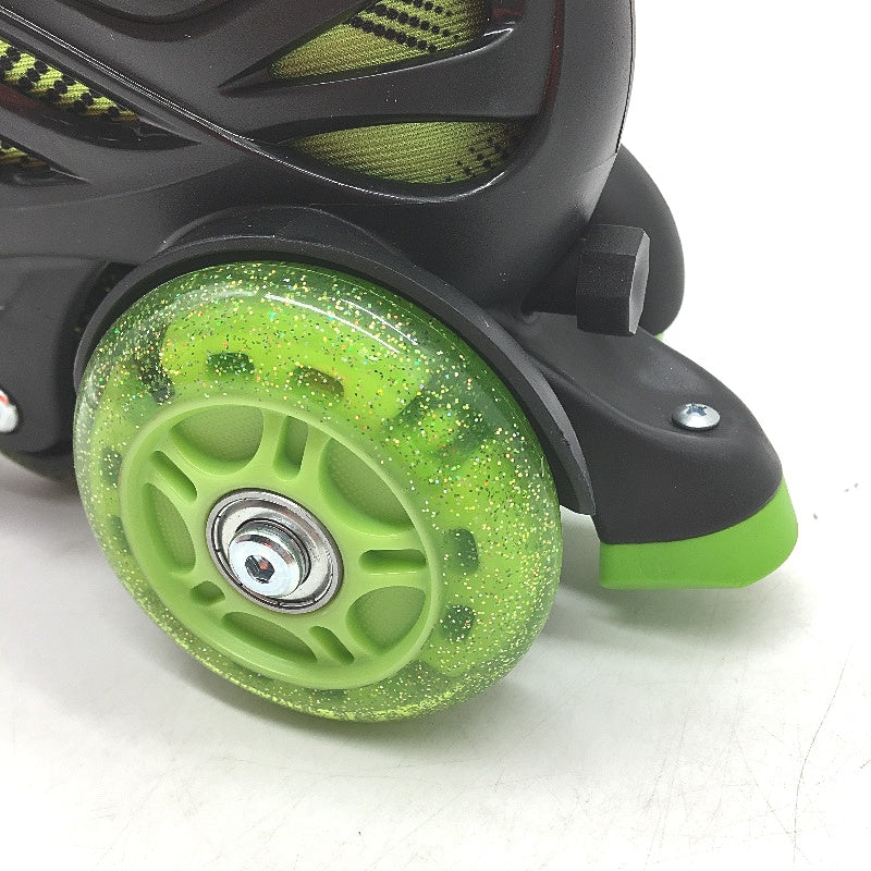 Black & Green Training Skates Roller Blades Adjustable Childrens Size XS NEW