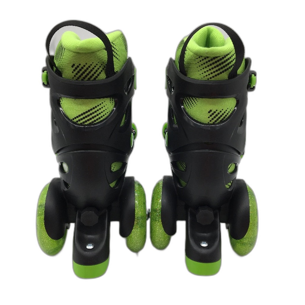 Black & Green Training Skates Roller Blades Adjustable Childrens Size XS NEW