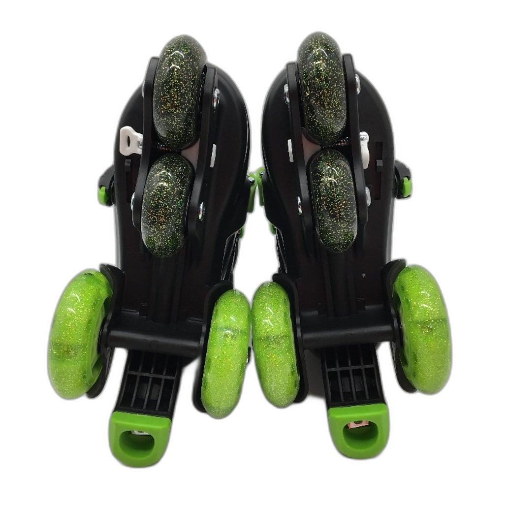 Black & Green Training Skates Roller Blades Adjustable Childrens Size XS NEW