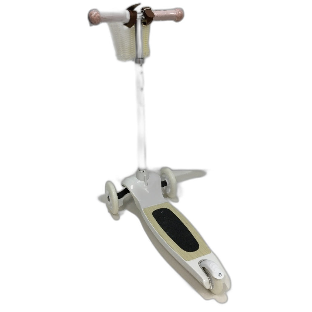 Multicoloured Three Wheel Tri Scooter With Detachable Basket For Kids