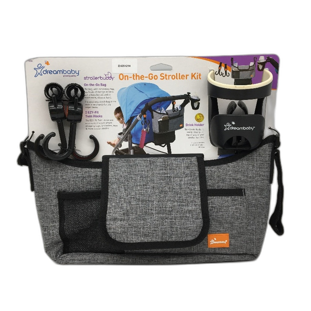 Dreambaby On The Go Pushchair Stroller Organiser Kit Drink Holder & Hook Set NEW