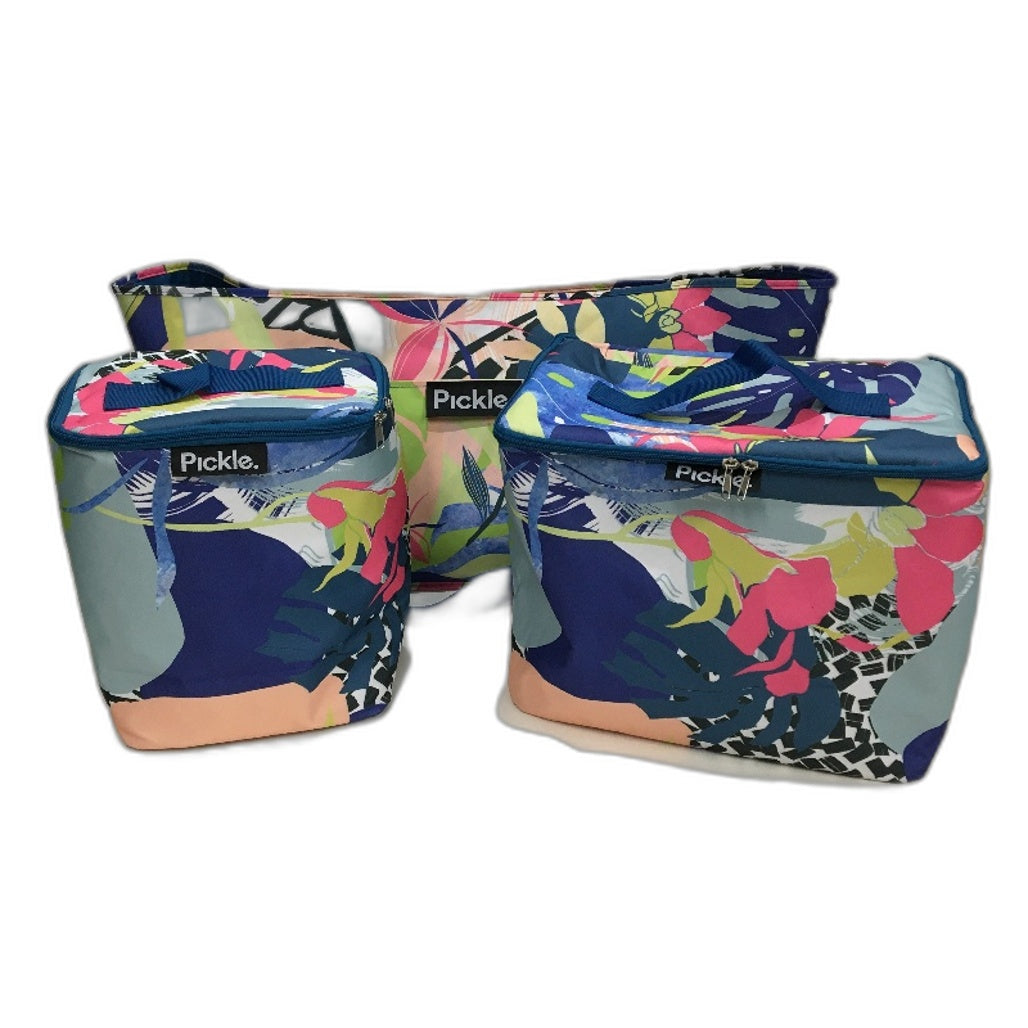 Pickle Tropical Summer Days 3 in 1 Tote & 2 Coolers Picnic Cooler Bag Set NEW