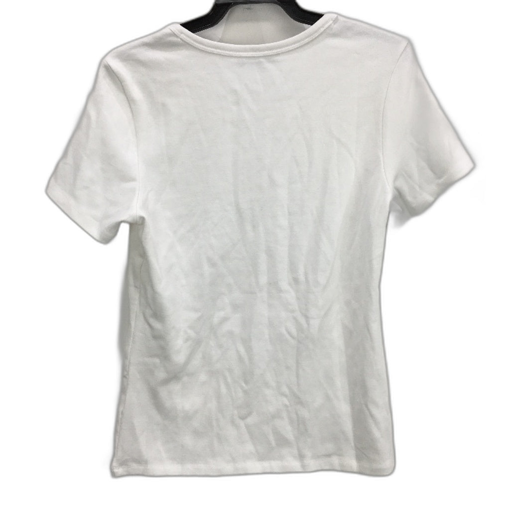 Just Jeans Simply White Faux Front Pocket Basic Cotton Tee Ladies Size S