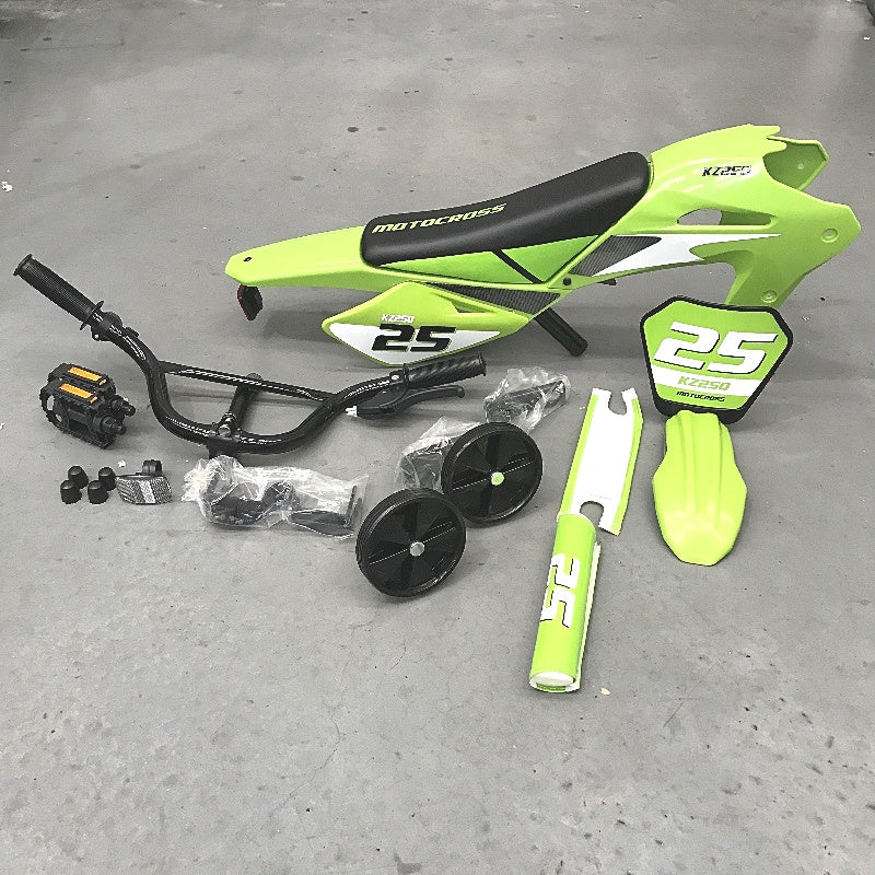 40cm Wheel Green & Black Moto X Bike Training Wheels KZ250 Motorcross NEW