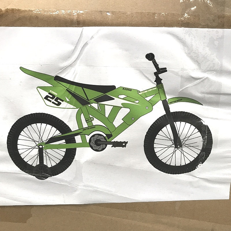40cm Wheel Green & Black Moto X Bike Training Wheels KZ250 Motorcross NEW