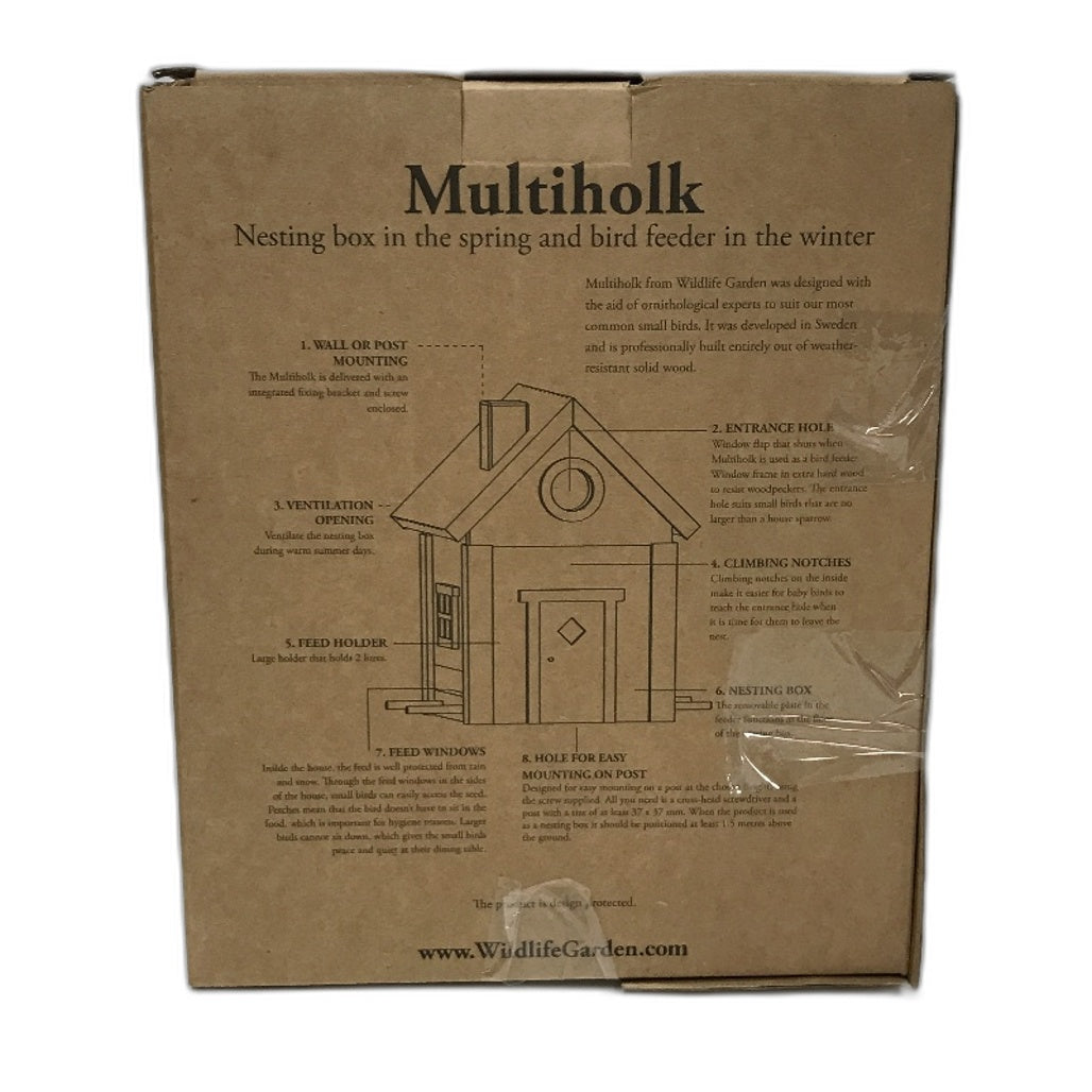 Wildlife Garden Red Multiholk Bird Nesting Box & Bird Feeder Table NEW