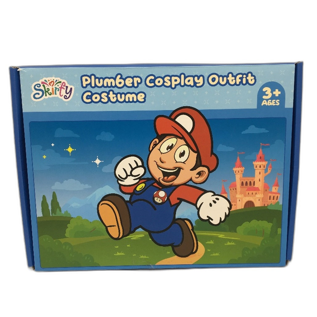 Skirfy Plumber Super Mario Cosplay Outfit Costume Accessories Set Kids Size 110
