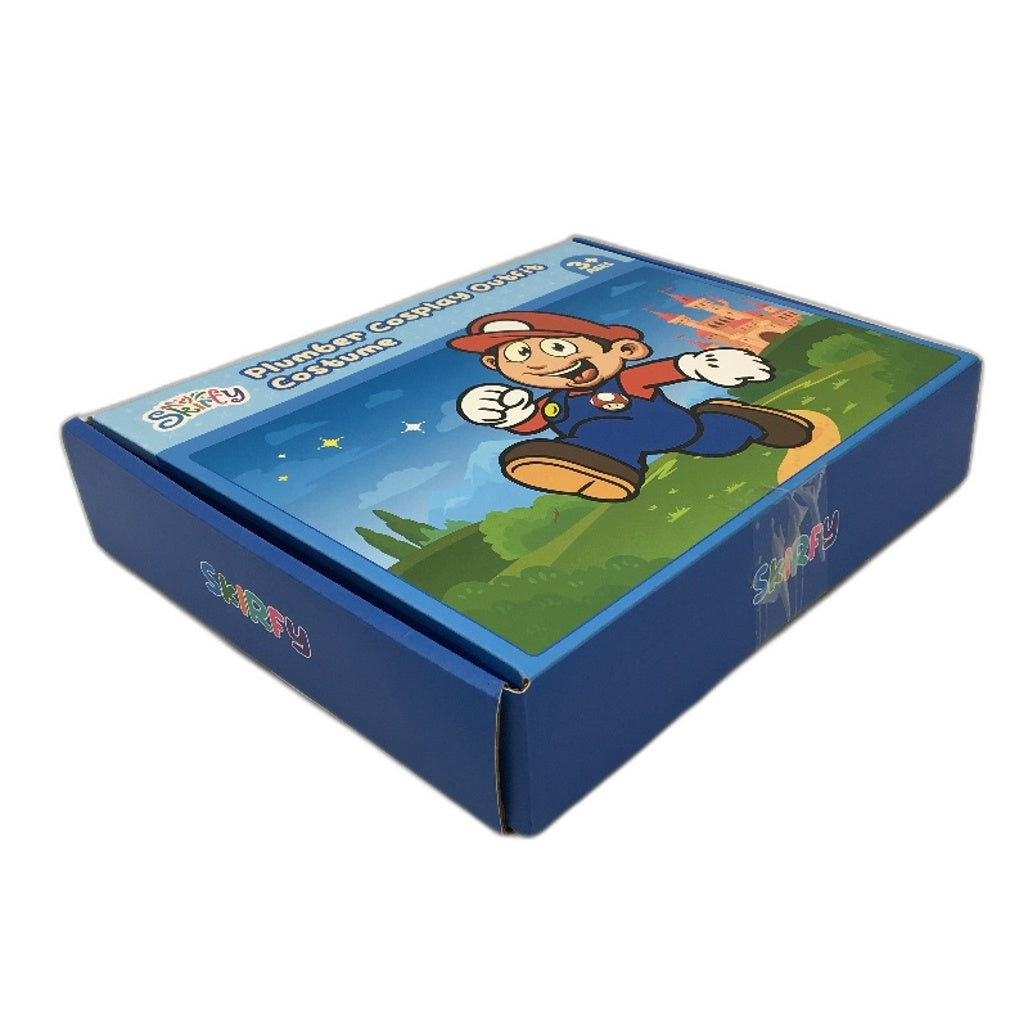 Skirfy Plumber Super Mario Cosplay Outfit Costume Accessories Set Kids Size 110