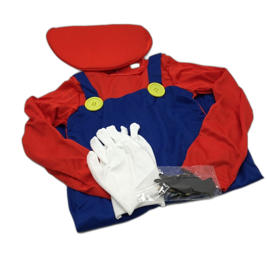 Skirfy Plumber Super Mario Cosplay Outfit Costume Accessories Set Kids Size 110