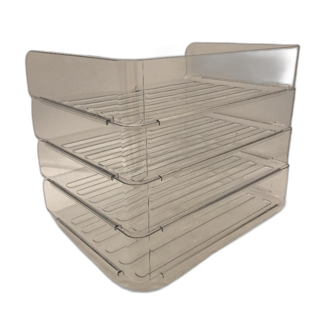 Pack Of 4 PET Clear Stackable Desktop Organizer Paper File Letter Book Trays NEW