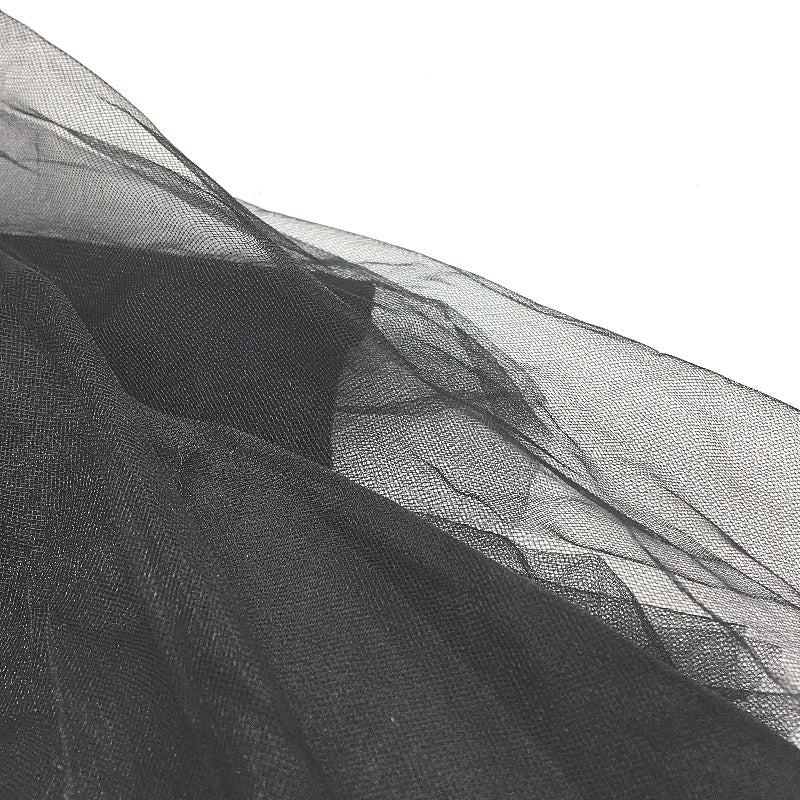 Wendy Tanic Black White Stripe Boat Neck Top & Maxi Tulle Skirt Set Womens Sz S