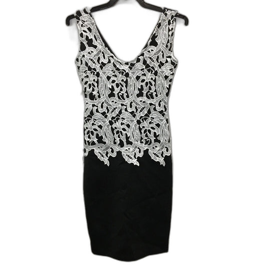 Fashion Black & White Lace Embroidered Front Sleeveless Mini Dress Womens Size S